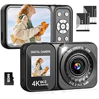 Quolodoo 4K 64MP Dual Screens 18X Zoom Digital Camera - New Open Box