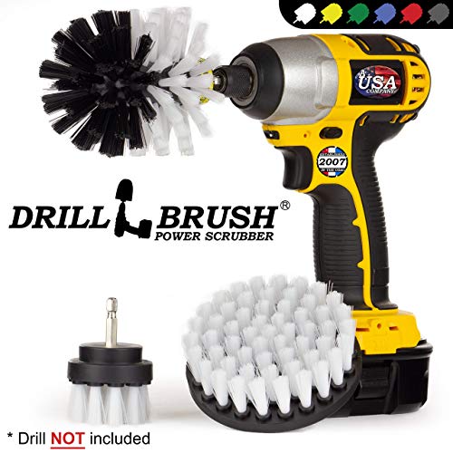 Drillbrush 3 Piece Drill Brush Cleaning Tool Attachment Kit For Cleaning Furniture, Carpet, Chairs, Shower Door Glass – Drill Brush Wheel Cleaner Kit By Drill Brush Power Scrubber By Useful Products #TOP3