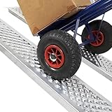 LILIIN 2X Auffahrrampe PKW Verladerampe 400 kg Verladeschiene Verzinkter Stahl Laderampe Anhängerrampe Tragfähigkeit Alu Rampe für Motorrad, Anhänger, Rasenmäher, Rasentraktor (135cm, Silber)