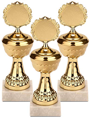 BRUBAKER - Coupe pour Champions & Vainqueurs - Lot de 12 - Trophée doré/Socle en Marbre - Hauteur 22 cm - Prix pour Équipes de...
