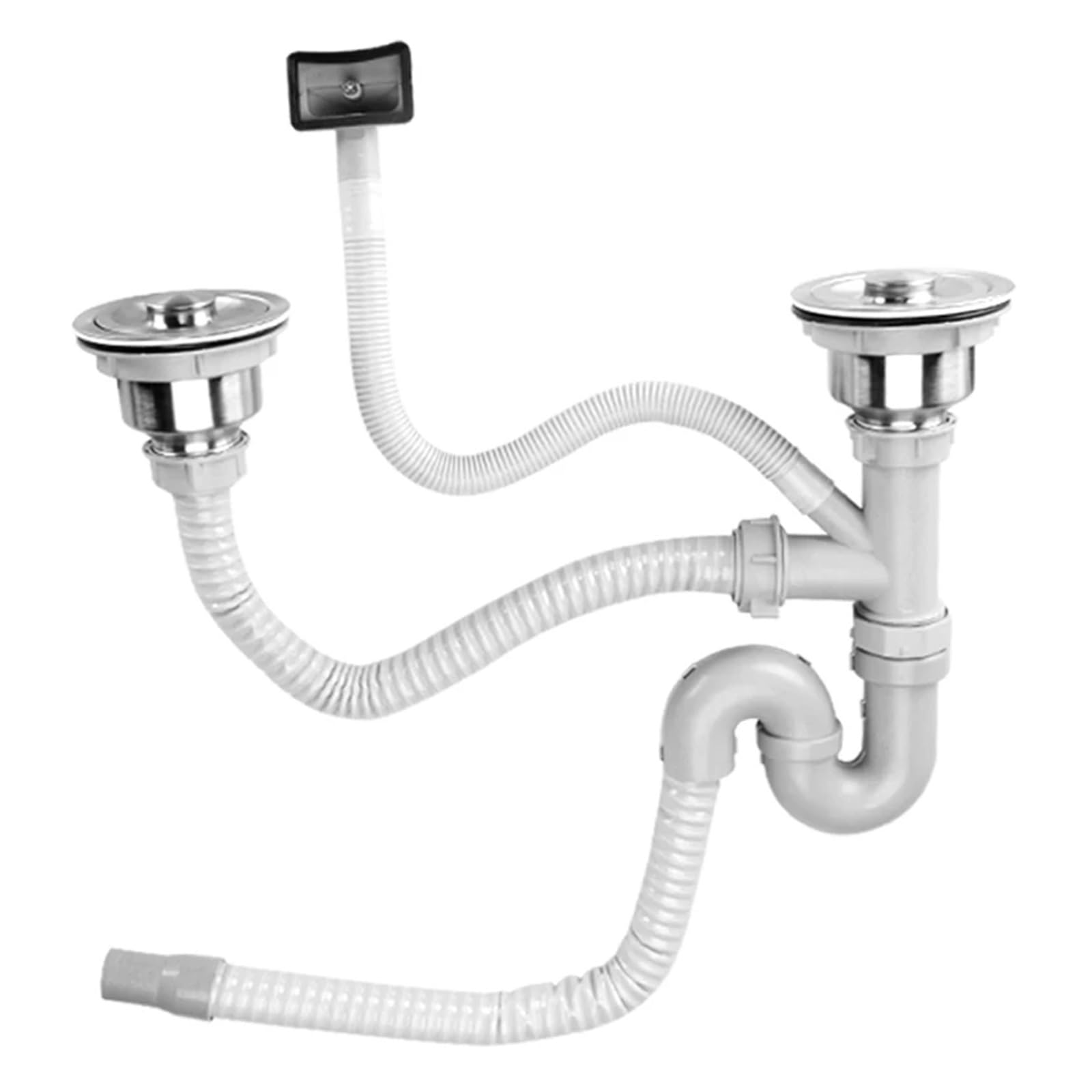 ZHGUIMING Küchenspüle aus Edelstahl, Spülbecken-Abtropfgestell, Zubehör, Spüle, Einzel- und Doppelspüle, Abflussrohr-Set(YD-1-6)