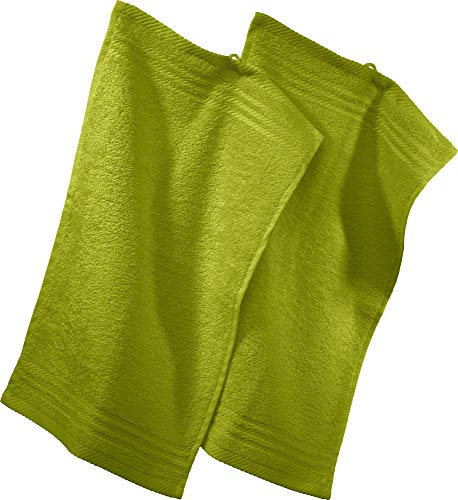 REDBEST Gästetuch New York 2er- Pack hellgrün Größe 30x50 cm - leichte, weiche Qualität, saugstark, sehr strapazierfähig, 100% Baumwolle