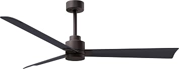 Matthews AK-TB-BK-56 Alessandra Wet Rated 56" Outdoor Ceiling Fan without Light, Remote Included, Silent DC Motor, Textured Bronze with Matte Black
