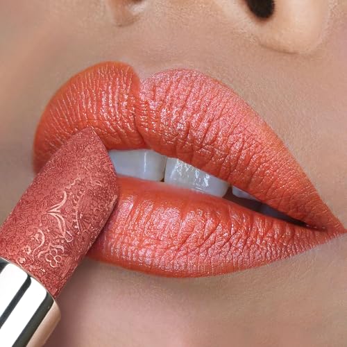 Anglicolor Glitter Metallic Nude Pink Lipstick,High Impact Lipcolor,Lightweight Hydrating Formula Smooth and Non-Sticky,Lipstick For Women,Full-Coverage Lip Makeup(07 PURE ENVY, 4g)