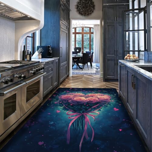 Tapis Saint Valentin décoration romantique grand tapis salon lavable - 5