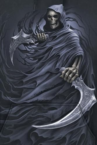 Spiral Double Death Uomo Felpa Con Cappuccio Nero S 100% Cotone Regular - 2