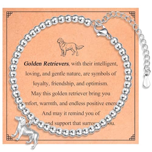 EPVID Golden Retriever Gifts for Women, Golden Retriever Bracelet, Dog Mum Gifts, Sweet Christmas Birthday Valentines Day Mothers Day Presents for Mum Daughter Sister Wife