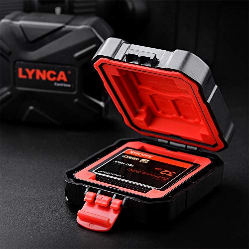 Lynca Memory Card Case Holder, Memory Card Hard Protector Case Professional Water-Resistant Anti-Shock Camera Card Storage Box For 3 Sd Cards 2 Tf/Micro Sd Cards 2 Cf Cards 2 Xqd Cards #TOP2
