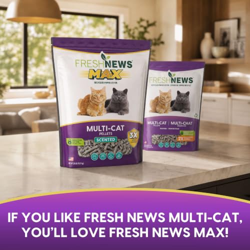 Image of Fresh News MAX Scented Multi-Cat Litter, Non-Clumping, 20 lb