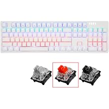 ABKO K515 RGB Gaming Quick Swap Switch Mechanical Keyboard English/Korean Keycaps White, Red Switch