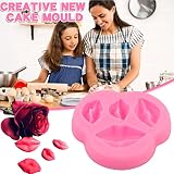 TIKATARER Formy Silikonowe, 1PC Formy Czekoladowe Wielokrotnego Użytku Woskowe do Czekoladowego Ciasteczka, Cukierki, Ciasta, Kostki Lodowej, Galaretki (PINK)