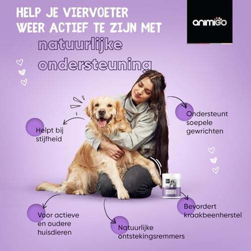 Heup en Gewrichten Complex voor Honden en Katten - Met Glucosamine, Chondroïtine, Kurkuma en MSM - Verlicht gewrichtspijn en ondersteunt mobiliteit - 120 kauwsnacks voor 4 maanden - Van animigo - Afbeelding 4