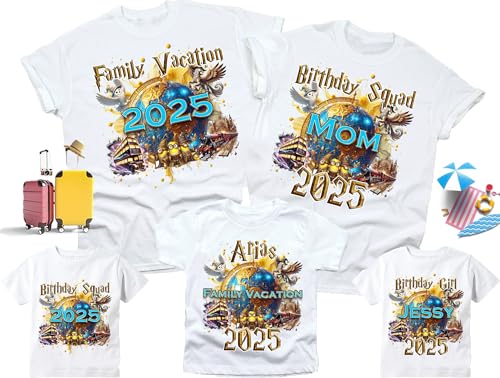 2025 Magical Family Matching Shirts, Spellbinding Birthday Squad Crew, Personalized Adventure Tees, Custom Family Vacation Trip Shirts, Spring Break Favorite, DT348 White3