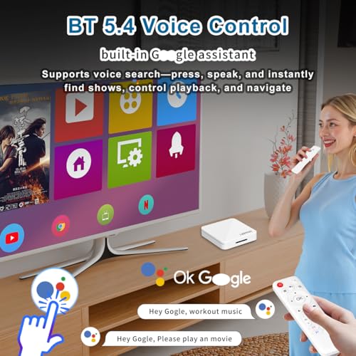 Image of Android 14.0 TV Box 2025, LEFFOT H313 4K Ultra HD Streaming Device for TV | 2GB RAM + 16GB ROM, Smart TV Box with Voice Remote, BT 5.4, USB 3.0, HDR 10, 2.4G & 5G WiFi 6
