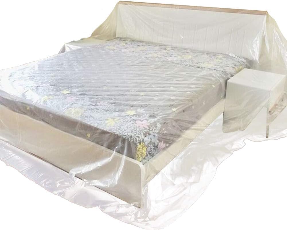 Clear Heavy Duty PEVA Waterproof & Dustproof Sofa Storage Covers,Plastic Furniture Bed Couch Protector Cover Shelter for Moving Protection,Cat Scratch Proof Sofa Cover (79" X 118" (200x300CM))