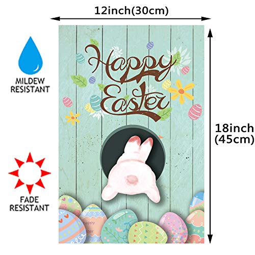Kandice Easter Garden Flag 12 x 18 Double Sided - Easter Decorations for Home,Farm Truck Easter Bunny Eggs Outdoor Decorations