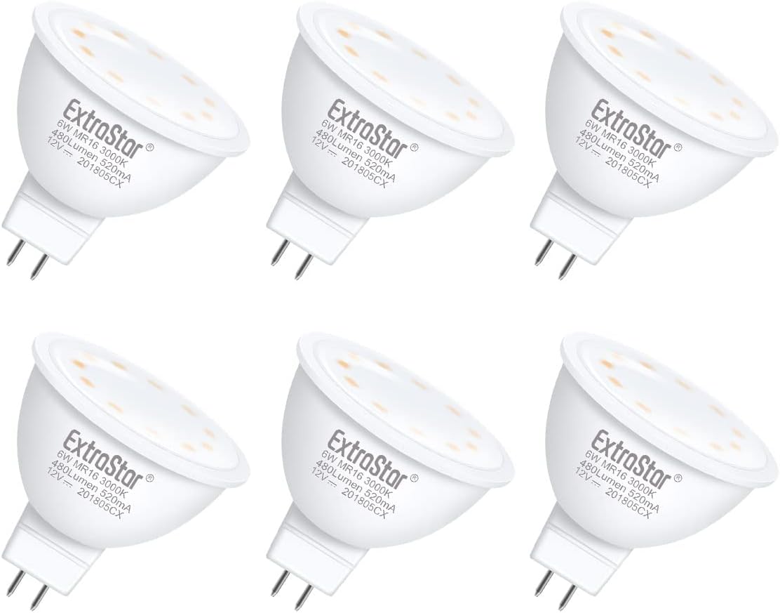 EXTRASTAR Ampoule LED MR16, Amoules Led 6W Equivalent à 44W Lampe