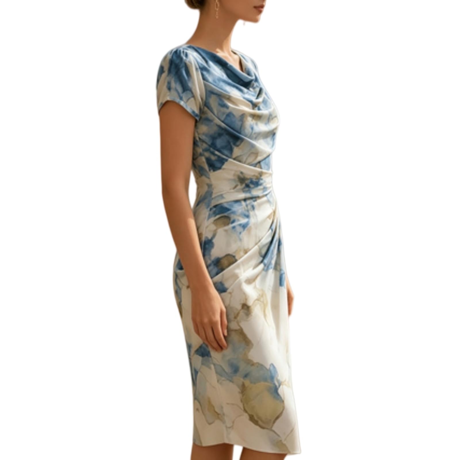 Vestido Mujeres Fuera del Hombro Maxi Slim Fit Largo Elegante Fiesta De Noche Invitado Boda Formal-Blue-XL