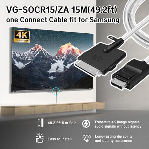 VG-SOCR15/ZA15m One Connect Cable,Invisible Connection Cable Applicable for Samsung QLED 4K/The Frame TV Only, Compatible with QN75Q90RAFXZA QN65Q90RAFXZA QN65LS03RAFXZA QN55LS03RAFXZA QN55LS03BDFXZA by Qzanyee Life - Image 5