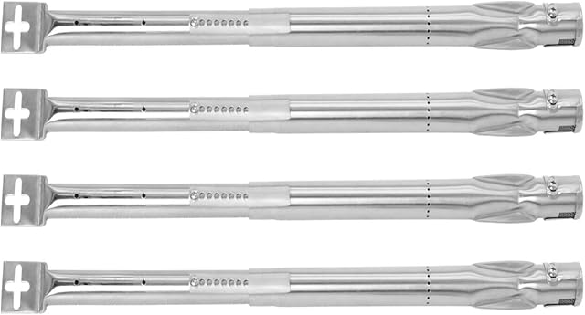 onlyfire 4pcs Universal Stainless Steel Gas Grill Burner Tube Replacement, Extendable from 35cm to 42cm, Diameter 11mm