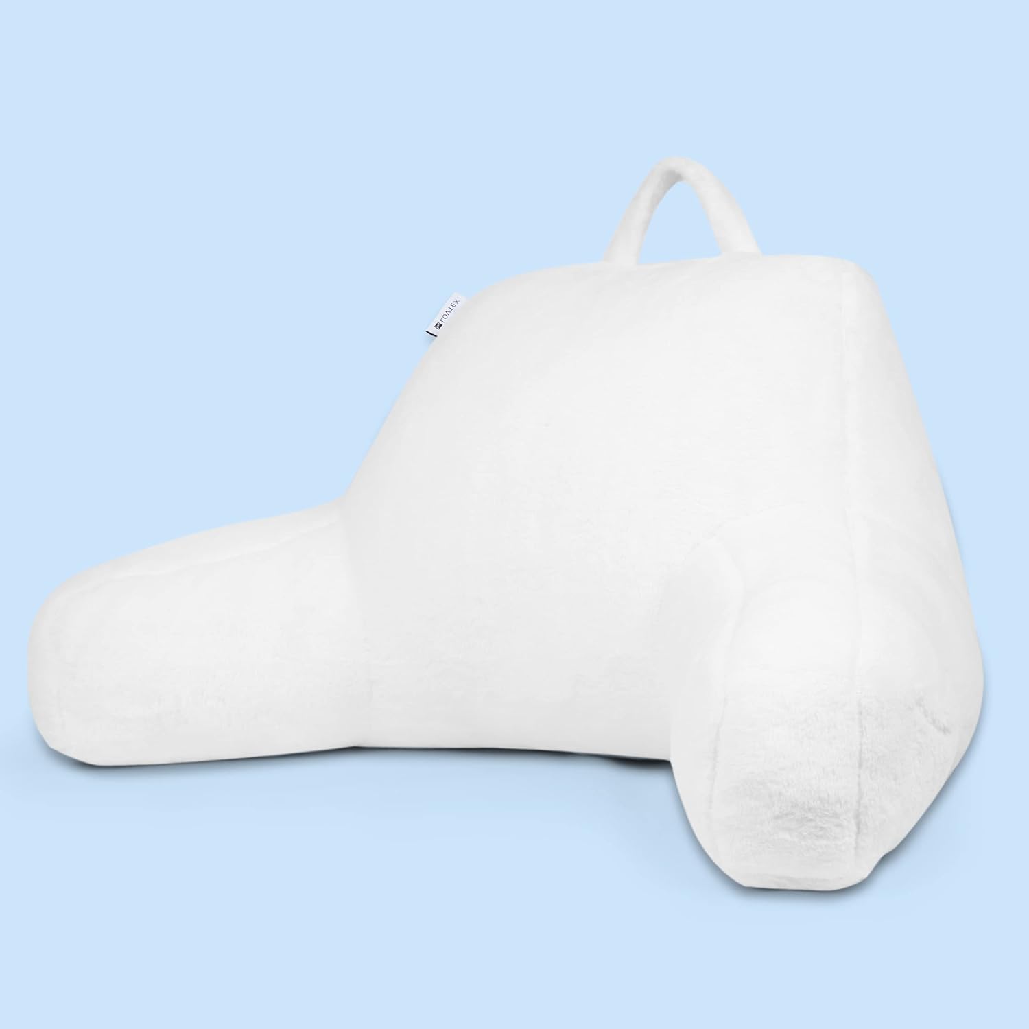 LOVTEX Reading Pillow with Shredded Memory Foam, Adult Bed Rest Pillow with Soft Faux Fur, Back Support for Sitting Up in Bed (18 X 15 Inches White) : Home & Kitchen