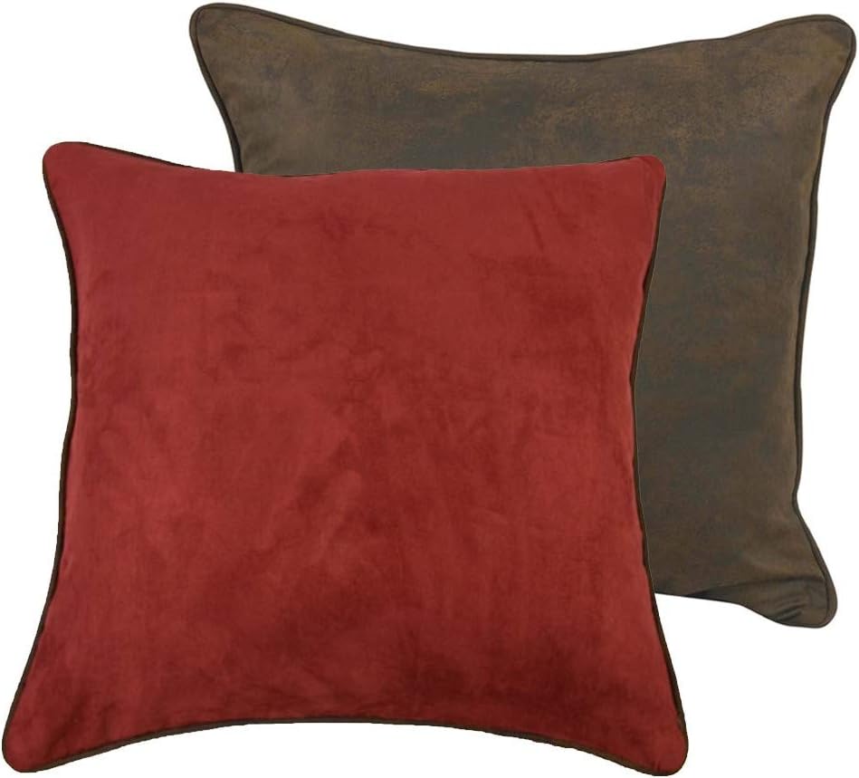 Paseo Road Sierra Reversible Euro Sham Pillow Case, 27x27 inch, Western Rustic Cabin Lodge Style