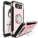 Galaxy J7 2017 Case, J7 Sky Pro Case, J7 Perx Case, Elegant Choise Hybrid Dual Layer 360 Degree Rotating Ring Kickstand Protective Case with Magnetic Case Cover for Samsung J7 2017 (Pink)
