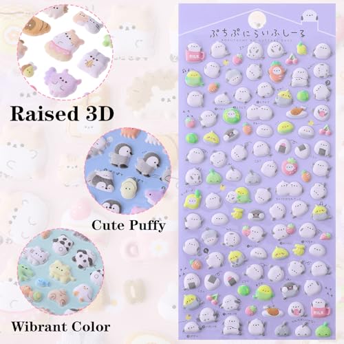 Puffy Stickers for Kids 600Pcs Small 3D Kawaii Stickers Cute Mini Puffy Stickers Cartoon Animal Cat Dog Penguin Birds for Phone Case Scrapbooks Craft
