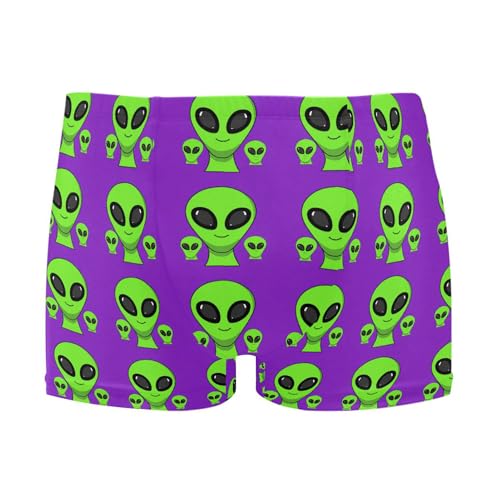 Cute Alien UFO Mens Swim Trunk Swimwear Bathing Suit Swim Brief Square Leg Board Short S B0404005