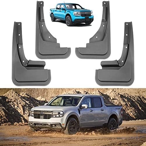 Mud Flaps for 2022 2023 Ford Maverick Accessories, All Weather Guard Mud Guards Splash Front & Rear 4pc Set