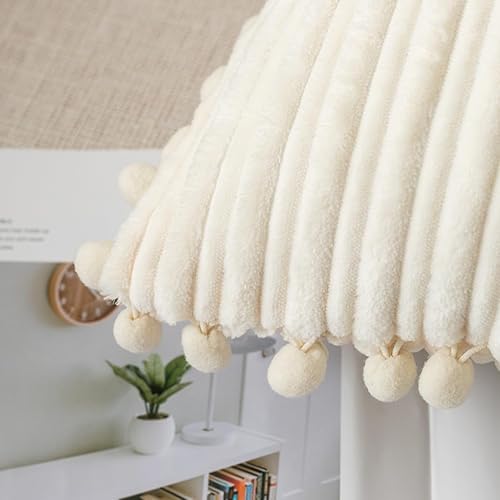 Miniatura 9 de UGASA - Fundas de almohada decorativas suaves y bohemias con pompones, paquete de 2 fundas cuadradas de franela a rayas modernas para sofá,