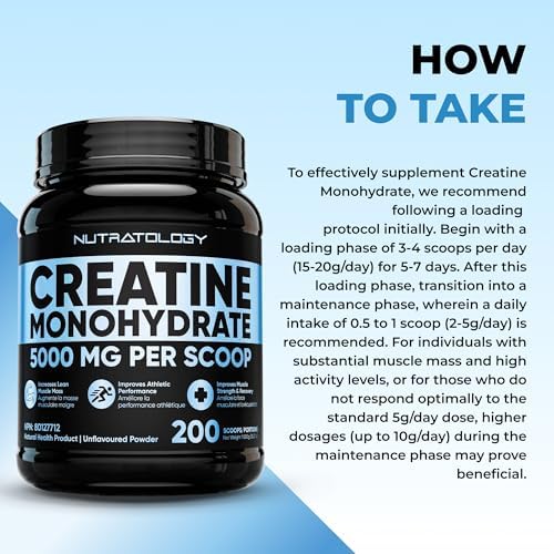 Pure Micronized Creatine Dissolves Easily | Creatine Monohydrate Powder 1000g - For Increased Muscle Growth & Performance - Supports Athletic Performance - Creatine Powder for Workouts - 200 Servings - 5