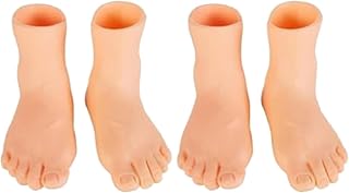 2 Pair Finger Feet Puppet Tiny Feet, Finger Shoes,Finger Puppets, Realistic Left and Right Small Feet for Fun, Adults and Teens,Novelty Kits and Amusements