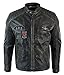 Produktbild Aviatrix Herrenjacke 100% Echtleder Schwarz Biker Design Schäbbiges Aussehen Retro Vintage