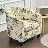 Highdi 2 Stück Sesselschoner Sesselüberwurf mit Elastisch Stretch Husse, Club Chair Schonbezug Sofabezug mit hoher Dehnung Sessel für Clubsessel Loungesessel Cocktailsessel (Frühlingsblume)