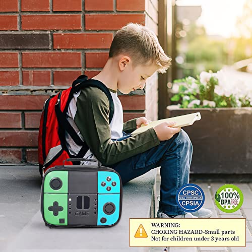 Tongtai Kids Lunch Box Boy Insulated Lunch Bag Game Leather Thermal Lunch Bag For School Insulated Cooler Bag Game Lunch Boxes For Boys Girls Kids Toddlers Teen #TOP3