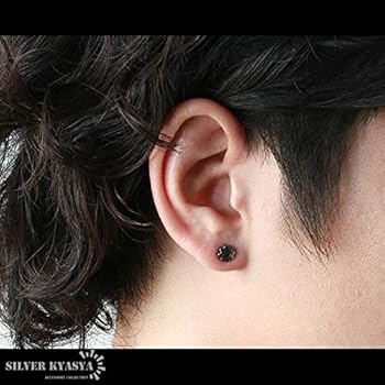 Amazon | [silver KYASYA]ギアピアス シルバー925 18G スタッドピアス