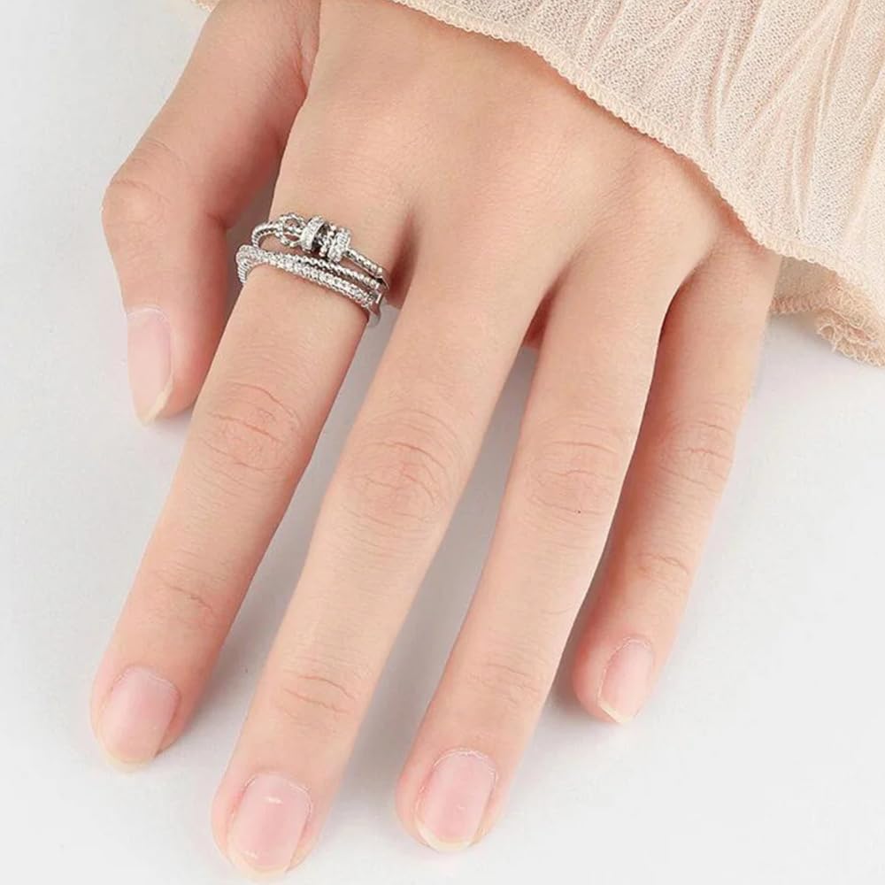 Anello da Donna in Argento Sterling 925 Anello Ispirazionale e di Incoraggiamento per Figlia per Donne Ragazze Dimensione Pollice Regolabile Anelli di Apertura