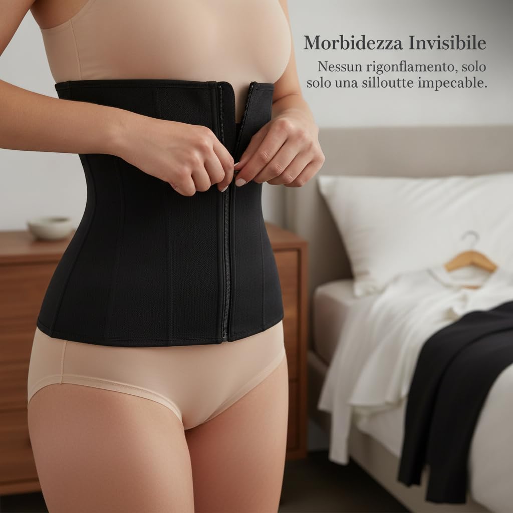 Guaina Donna Stretta in Maglia Alta Elasticità per Sostenere La Postura E Snellire i Fianchi con Design Sottile Atta per Allenamento E Uso Quotidiano, Nero, Nero, M suggerito 40-50 kg