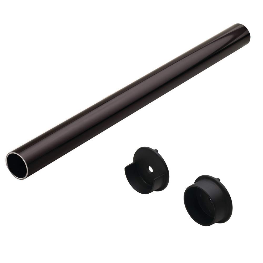 Hafele Closet Rod Round with End Supports, Synergy Collection (Dark Oil Rubbed Bronze, 29 3/4
