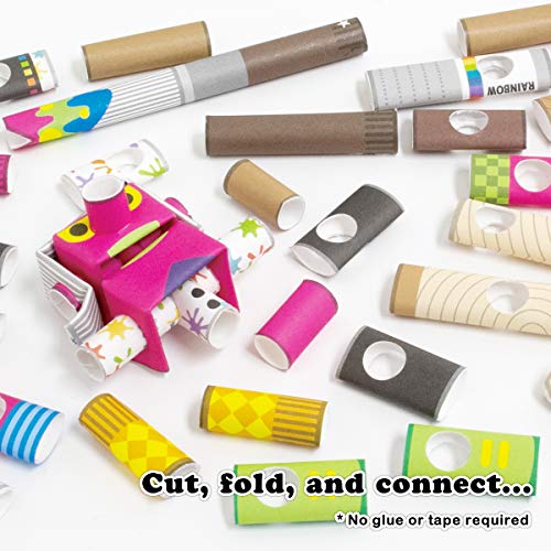 Piperoid Andy & Pino Art Prodigy & Wooden Doll - Japanese 3D Paper Puzzle Diy Robot Kit For Kids And Origami Kit For Adults #TOP2