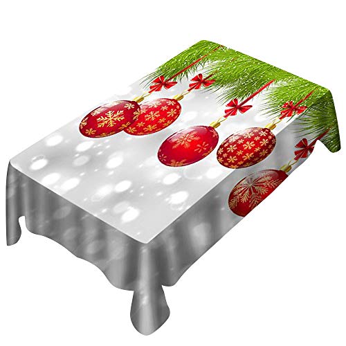 Lenfesh Tablecloth for Christmas,Fashion Balloon Printed Rectangle Table Cover Holiday Party Home Decor