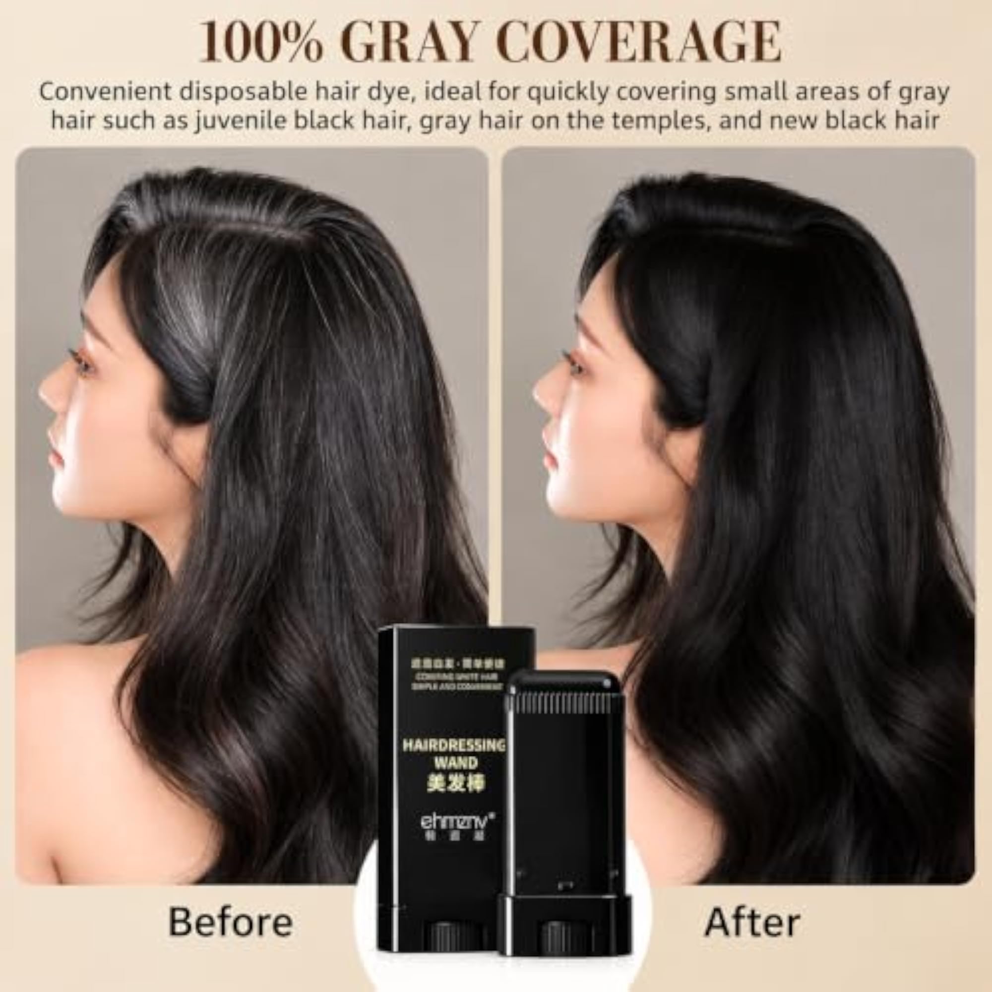 Waterproof Hair Dye Comb Stick for Grey Hair Coverage