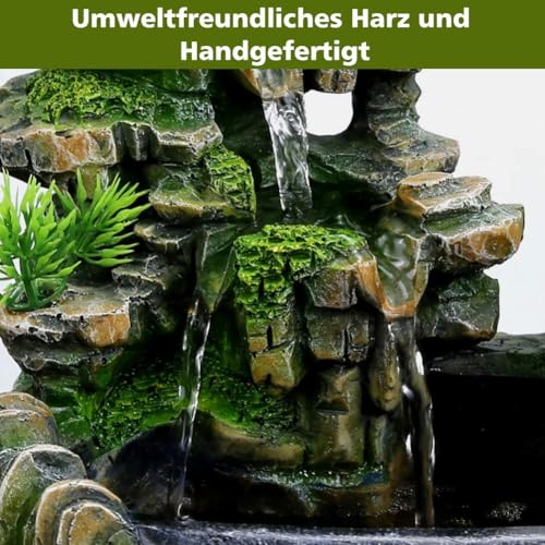 Miniatura 8 de Fuente De Habitación Con Iluminación Led, Fontana Casa Interni Diseño De Fuente Iluminada De Poliresina Con Bomba Y Plantas Fuente De Agua Para Habitación Terrario Cascada