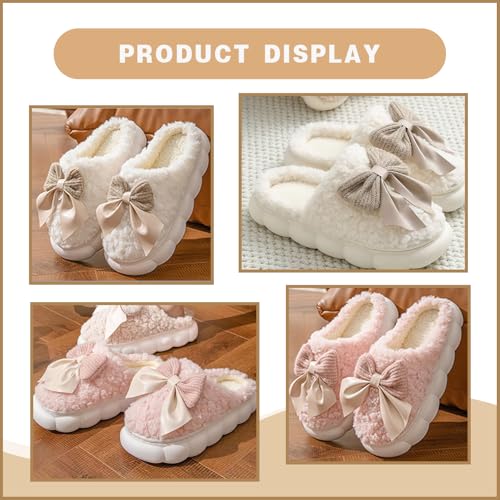 Cute Bow Slippers for Women & Men - Cozy House Slippers with Memory Foam & Plush Interior - Indoor/Outdoor Shoes4