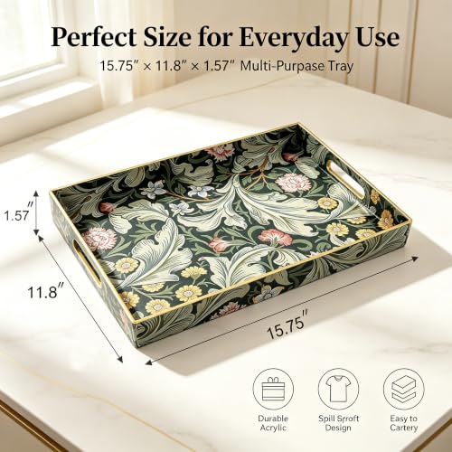 Sooyee Acrylic Serving Tray with Handles,Sage Green Valley by Sooyee - Used condition - Image 5