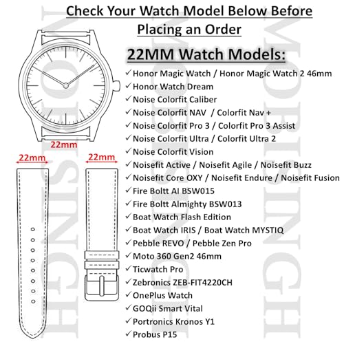 Image of 22MM Smart Nik /Dual Tone Watch Belt Compatible for NOISE COLORFIT CALIBER /BUZZ /2 /GRANDE /ICON 2 /3 /PLUS /NAV /PLUS /PULSE 2 /MAX /GRAND /ULTRA /VISION /2 Watch Belt.