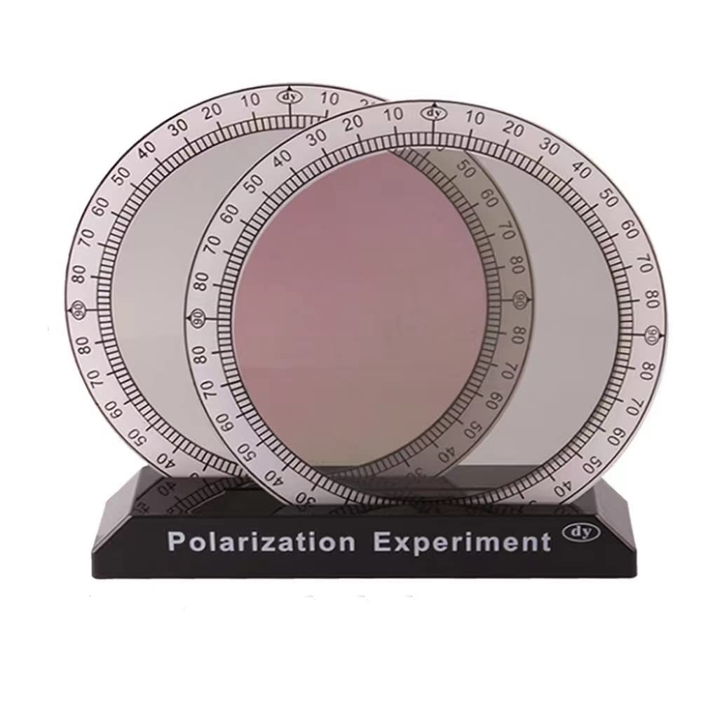 XCSCUK Polarizer Light Polarization Demonstrator, Physics Optical Test Instrument,Student Experimental Teaching Aids,for Physics Teaching (Black/White)