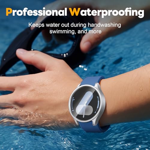 Misxi [2+2 Pack] Case Hard PC Bumper + Tempered Glass Screen Protector [with Auto Alignment Tool Kit] for Samsung Galaxy Watch 6 40mm, Anti-Scratch Cover for Galaxy Watch6, 1 Silver + 1 Black by Misxi - Image 6