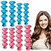 Produktbild Lockenwickler Silikon,Zuzer 40pcs Lockenwickler über Nacht Blau Rosa Haar Locken Curler DIY Styling-Tools Set (20 Große und 20 Kleine Silikon Lockenwickler)